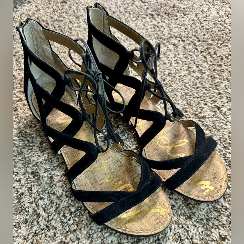 Sam Edelman Lace Up Sandals with Zipper